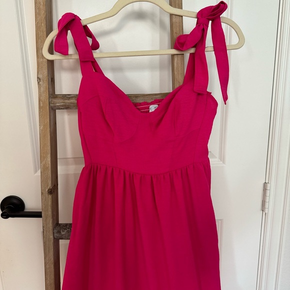 Women's Bustier Midi Sundress NWOT Small with bow ties at shoulder - Picture 11 of 11